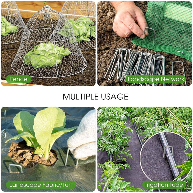 UPMCT 12 Inch Galvanized Garden Landscape Staples Stakes  25 50 100 PCS Anti-Rust Garden Staples U-Shaped Landscape Pins for Secure Lawn Fabric (25  12 Inch) - Image 5